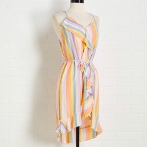 Rainbow Pastel Lightweight Ruffled Dress by Versona